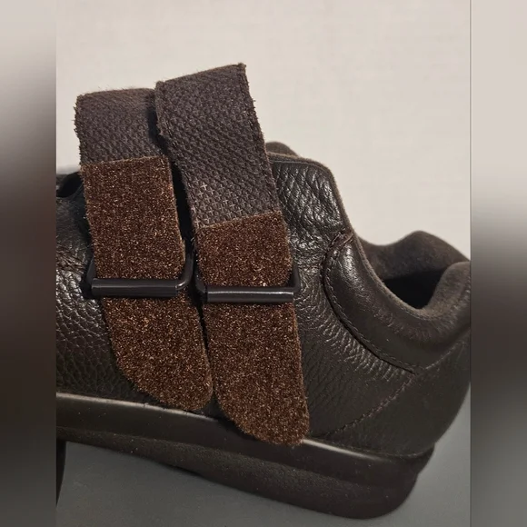 PW Minor Mens Shoes 9 Dark Brown Leather Velcro - Picture 6 of 12